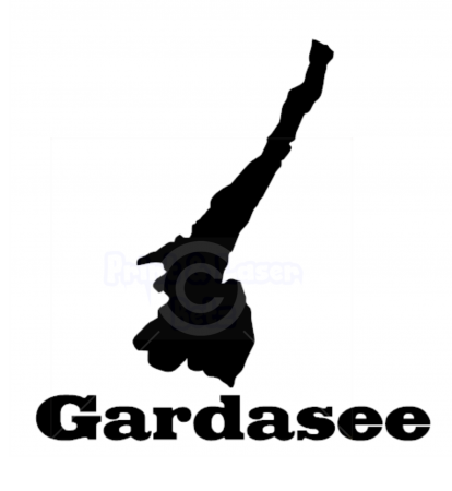 Gardasee Aufkleber schwarz 19,8 cm x 20,0 cm